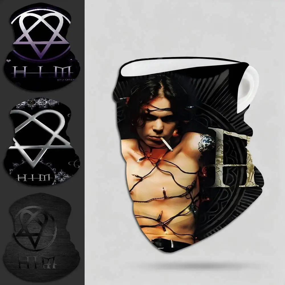 Rock Band H-HIM Multifunctional Tube Scarf Breathable Face Neck Cover for Mountaineering Riding Daily Use