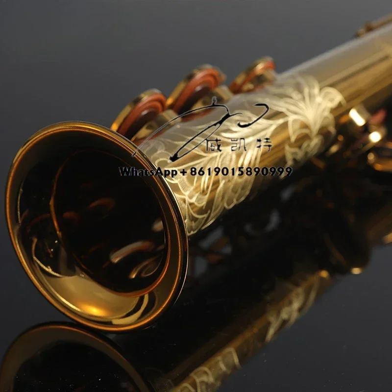 KSS-A1 Saxophone High Grade Straight Phosphor Copper Body Gold Lacquer Keys Soprano