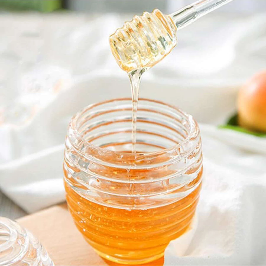 Creative Honeycomb Honey jar with stir stick Clear Storage jar Household sealed bottle with lid Food storage jar Kitchen tools