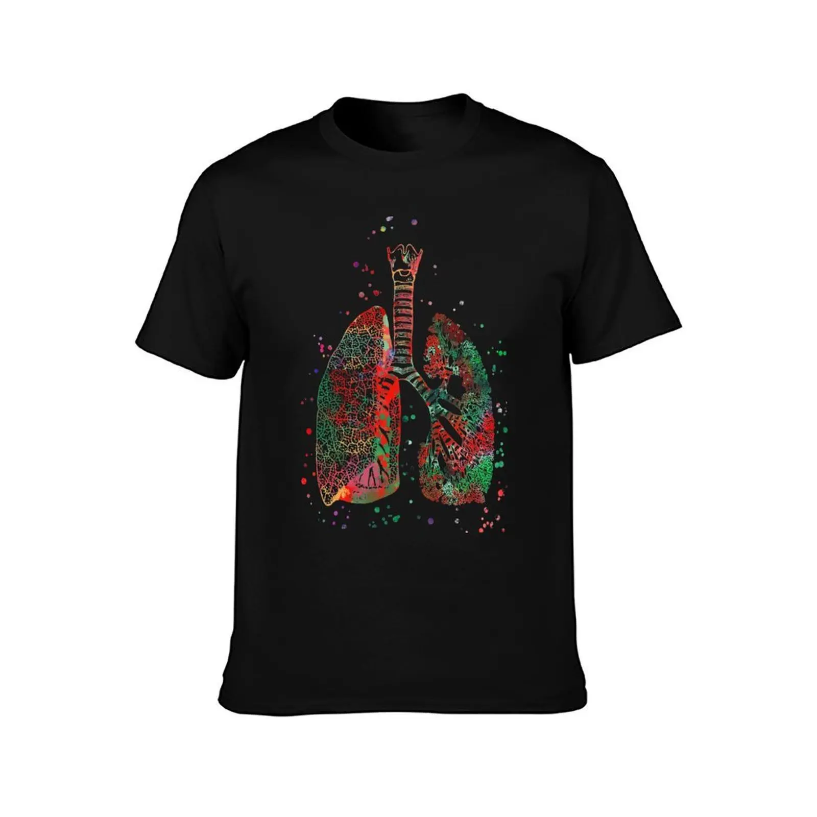 Lungs, lungs anatomy, medical art, watercolor lungs,abstract lungs T-Shirt, Summer Casual Cotton Tee, Oversized Streetwear Tops