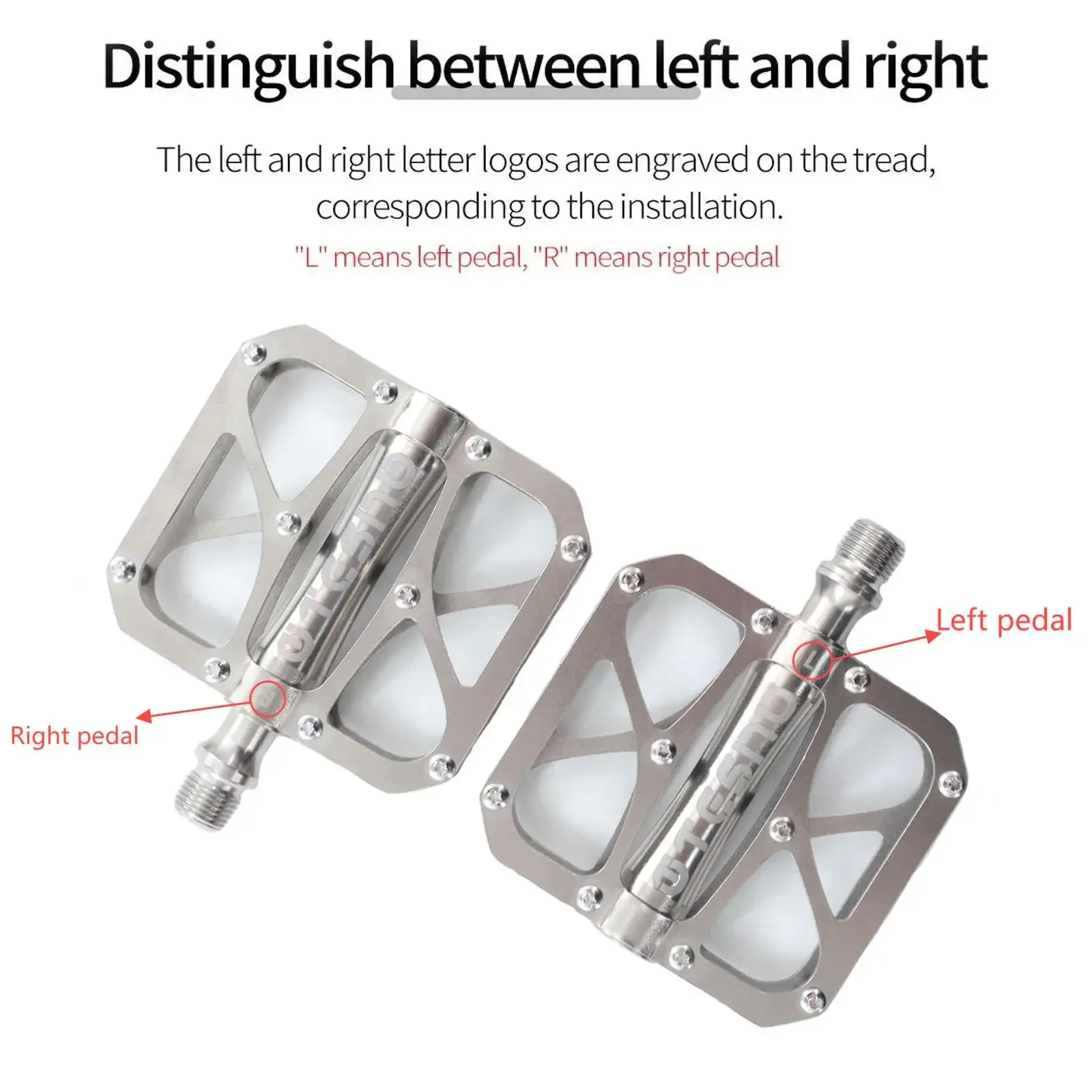 TESNO Bicycle Pedals Titanium Alloy 3 Bearings MTB Road Bike Pedal Anti-Slip Ultralight Quick Release 14mm Universal Thread Part