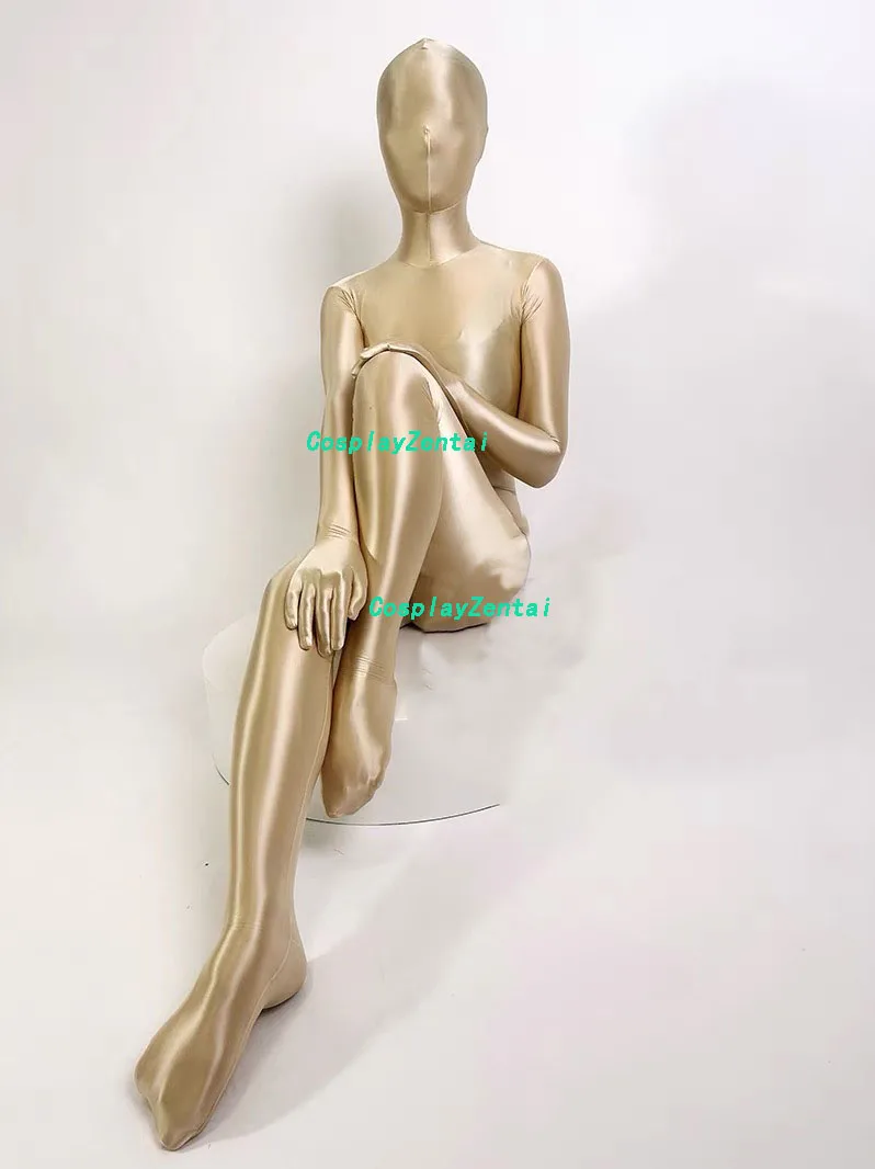 Błyszczące, jasny gładkie ciemne ciało wysokiej jakości Spandex Zentai kostiumy na Halloween kobiety/mężczyźni Zentai garnitur