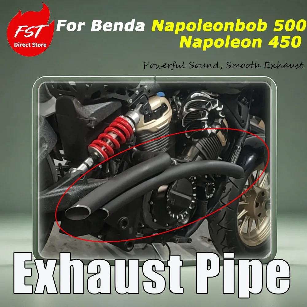 For Benda Napoleonbob 500/Napoleon 450 Rear Exhaust Parts: Two exhaust pipes on each side, all along the entire length.