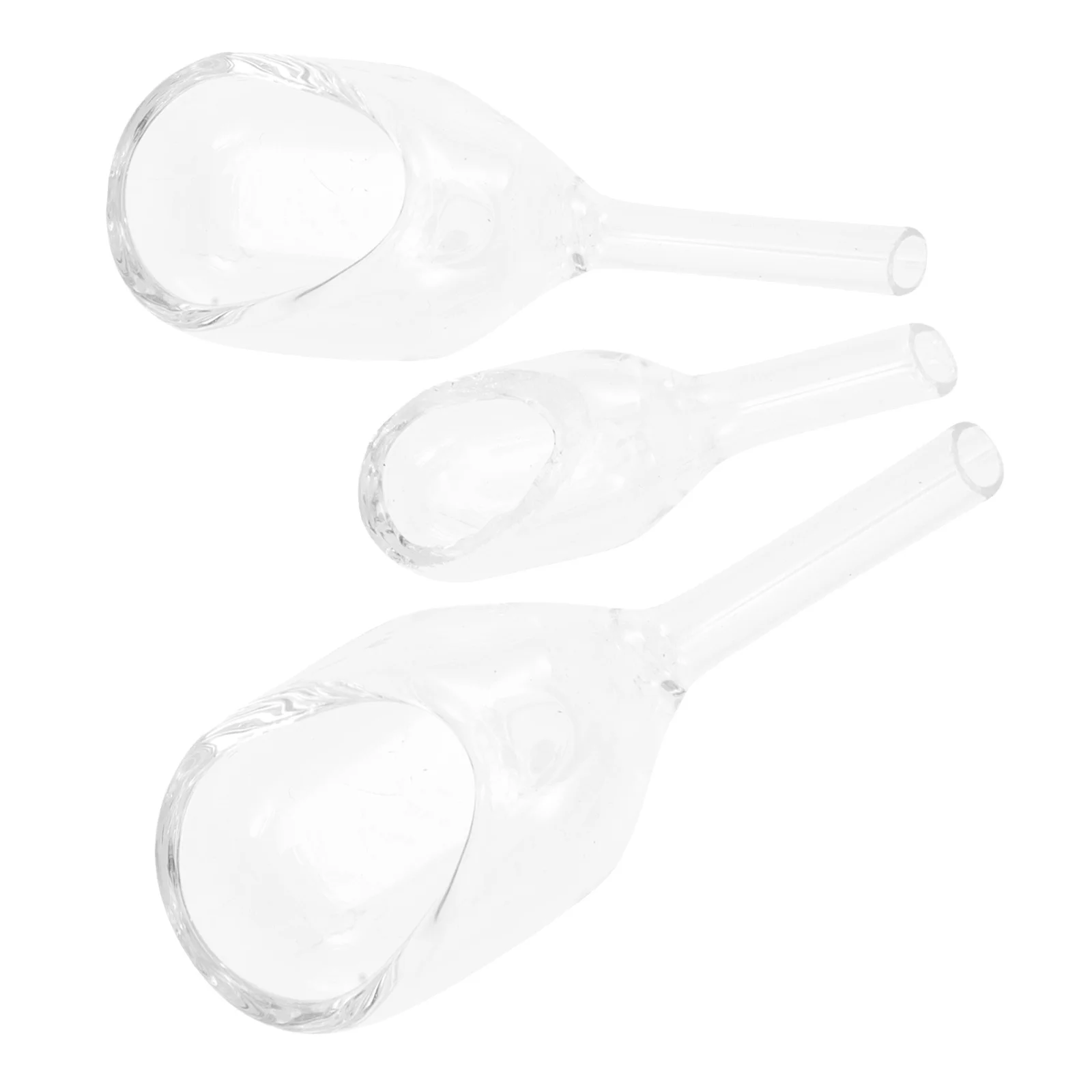 3Pcs Clear Glass Laboratory Weighing Boat Durable Lightweight Funnel for Lab Experiments Accurate Measurement Non-Stick Surface