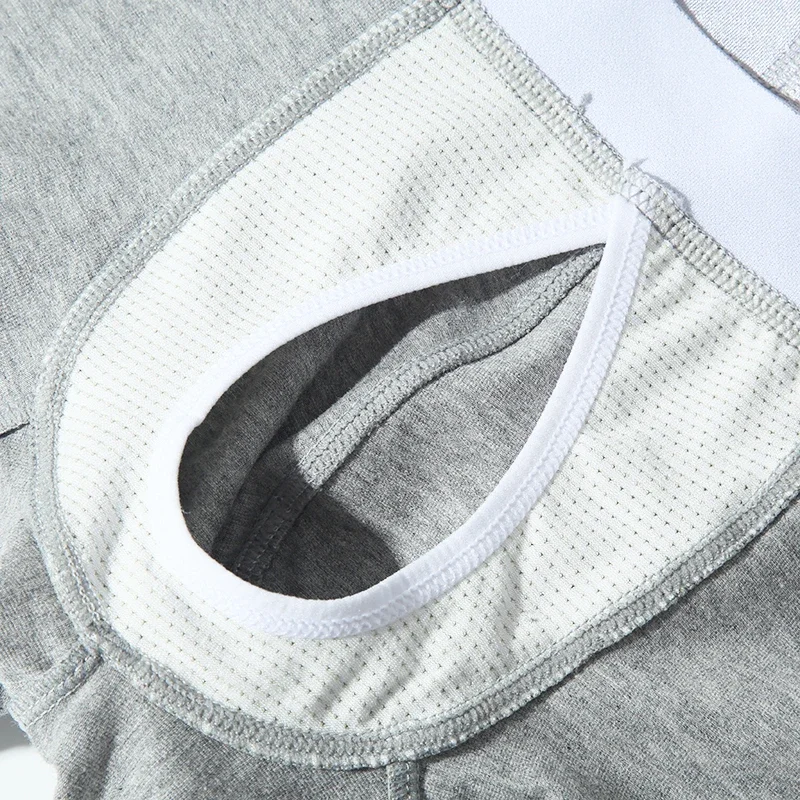 Open Front Underwear Men Cotton Sexy Men\'s Boxer Shorts Panties Breathable Pouch Bulge Underpants Male