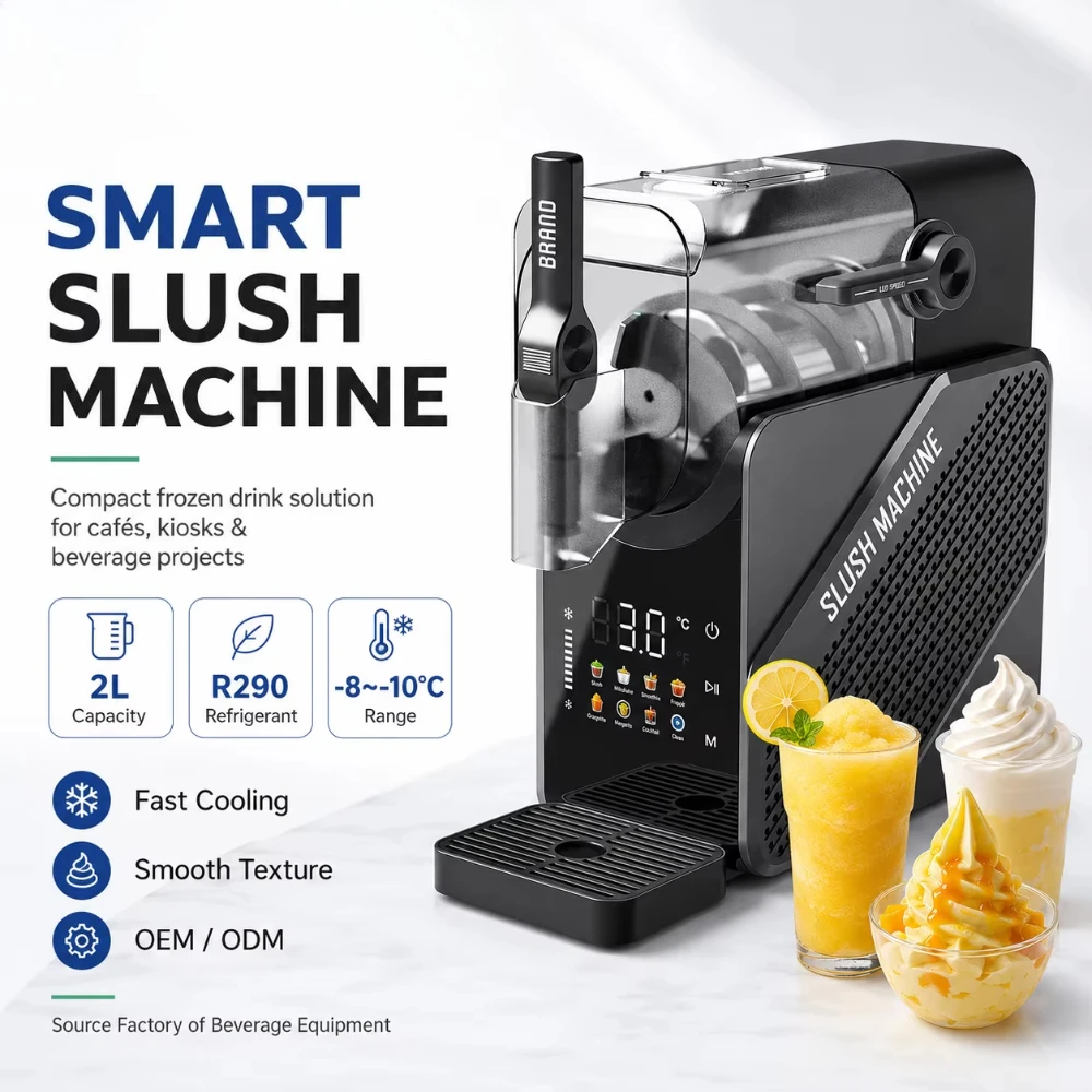 New Compact Portable Mini Stainless Steel Frozen Beverage Processing Station Fast Cooling For Commercial Ice Cream Syrup Milk