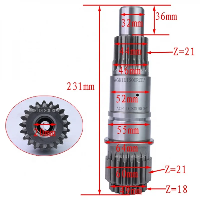 TC05372020028 Output Shaft for Foton Lovol Agricultural Tractor Spare Parts Agriculture Machinery Parts Tractors Lowerlink Ball