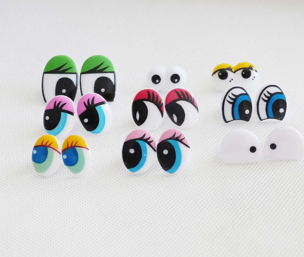 Safety Toy Eyes para DIY Plush Doll, lavadora macia, plástico cômico, opção estilo, novo design, 50 pçs/lote