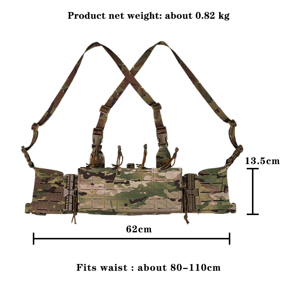 Airsoft Tactical Vest Knight Chest Rig Quick Release Built-In 5.56 Magazine Pouch Hunting Shooting Storage MOLLE Equipment