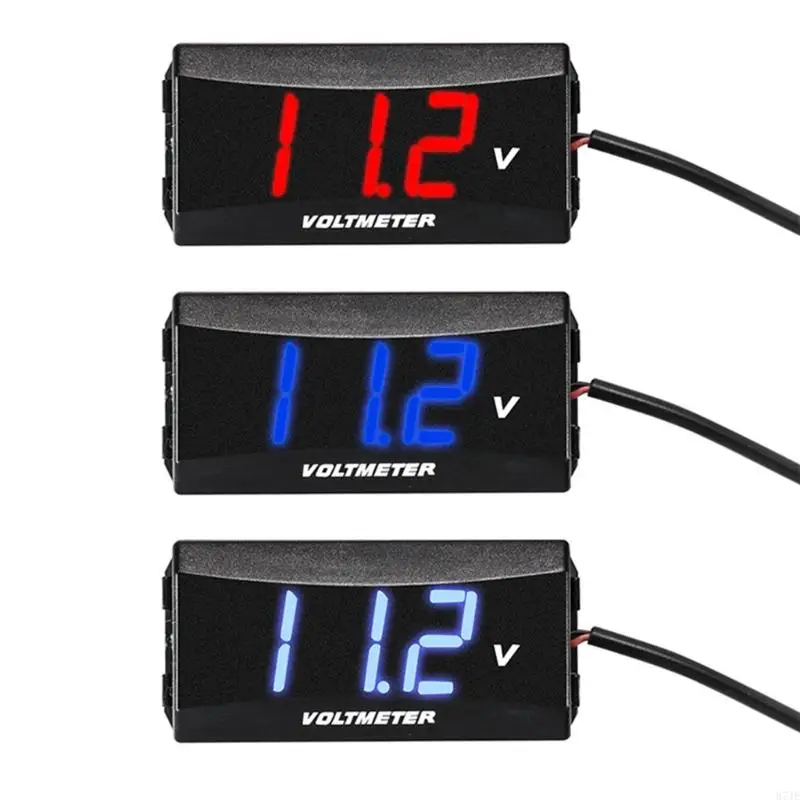 37JE DC12-80V Voltage Meter Digital Voltmeter for Motorcycle Waterproof Voltmeter Battery Voltage Monitor