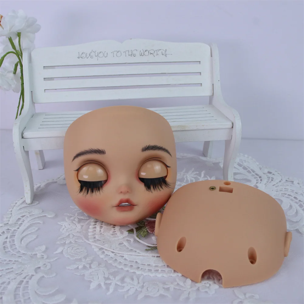 Fortune Days Blyth doll hand-painted makeup new Face plate including the back plate and screws ,matte face,lips carve, eyebrow