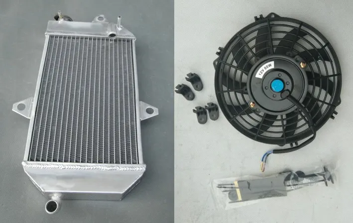 Aluminum Radiator+Fan For ATV Yamaha banshee YFZ350 YFZ 350 1987-2007 1988 1989 1990 1991 1992 1993 1994 1995 1996 1997 1998