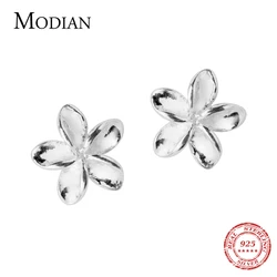 Modian Small Cute Flower Exquisite Stud Earrings Classic 925 Sterling Silver Charm Female Jewelry For Women Fashion S925 Earring