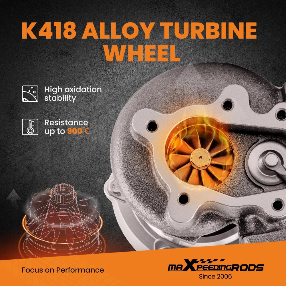maxpeedingrods GT2871 Turbocharger For 1.8L-3.0L engine A/R 0.6 Turbine A/R 0.64 Water Cooled