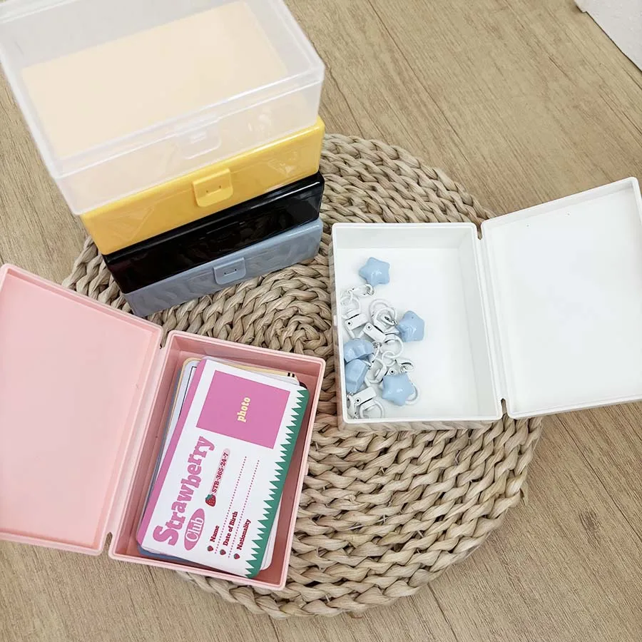 1PC Macaron Storage Box, PP Flip Stationery Holder, Idol Cards/ID Business Cards Organizer，Back To School Season