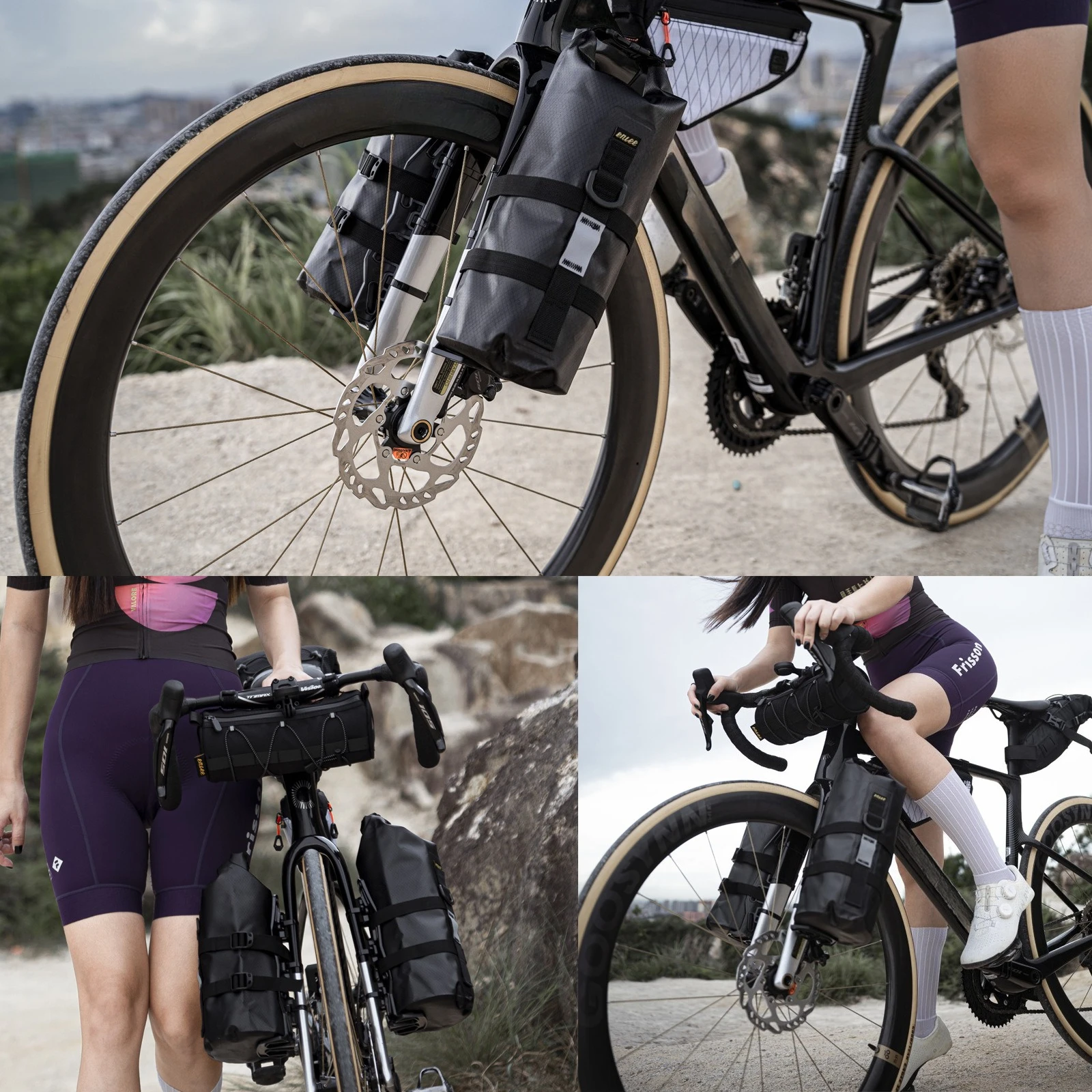 ENLEE bicycle multi-functional front fork bag outdoor waterproof bag 5L capacity road mountain bike long-distance travel bag