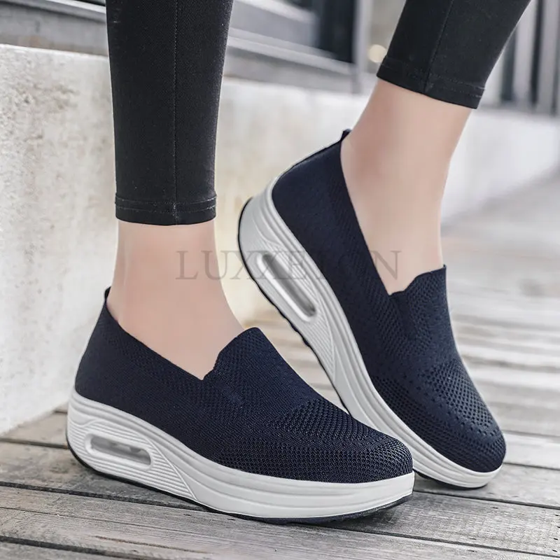 Women Shoes Comfort Increase Flats Shoes WomenWeave Breathable Casual Shoes Women Hollow Out Shoes Zapatos De Mujer