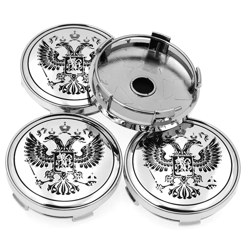 4PCS 56MM 60MM Russian National Eagle Emblem Wheel Center Hub Cap Car Rims Dust-proof Cover Hubcaps Sticker