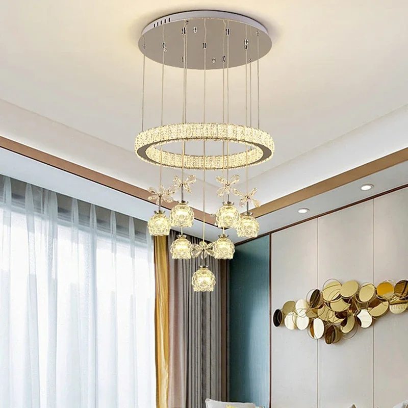 

Modern Lustre Crystal Led Pendant Light Home Decor Living Dining Room Chandelier Lighting Bedroom Lampara Hanging Lamp Luminaire