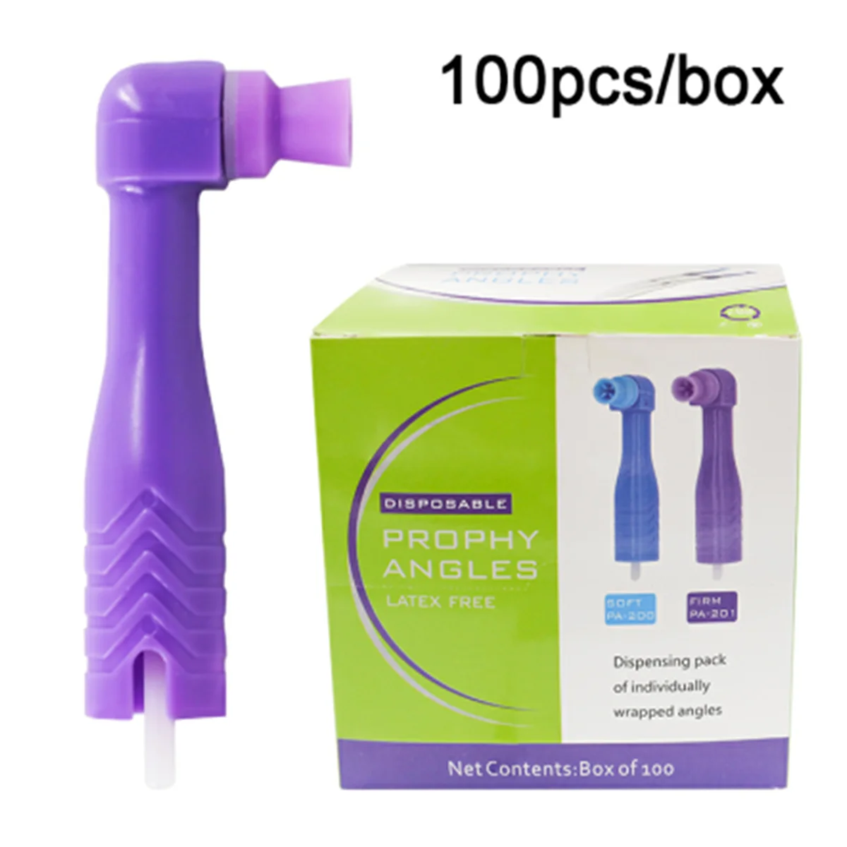 100pcs Dental Disposable Prophy Angle Cup Brush Regular Soft Lavender Angel 90 Degree Polishing Cup Dentistry Lab Tools