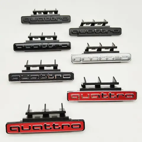 95mm 3D ABS 자동차 앞 그릴 엠블럼 배지 아우디 Q5 A4 B8 B6 B9 B7 A3 A6 C6 A5 Q7 A1 Q3 A7 A8 콰트로 로고 자동차 액세서리