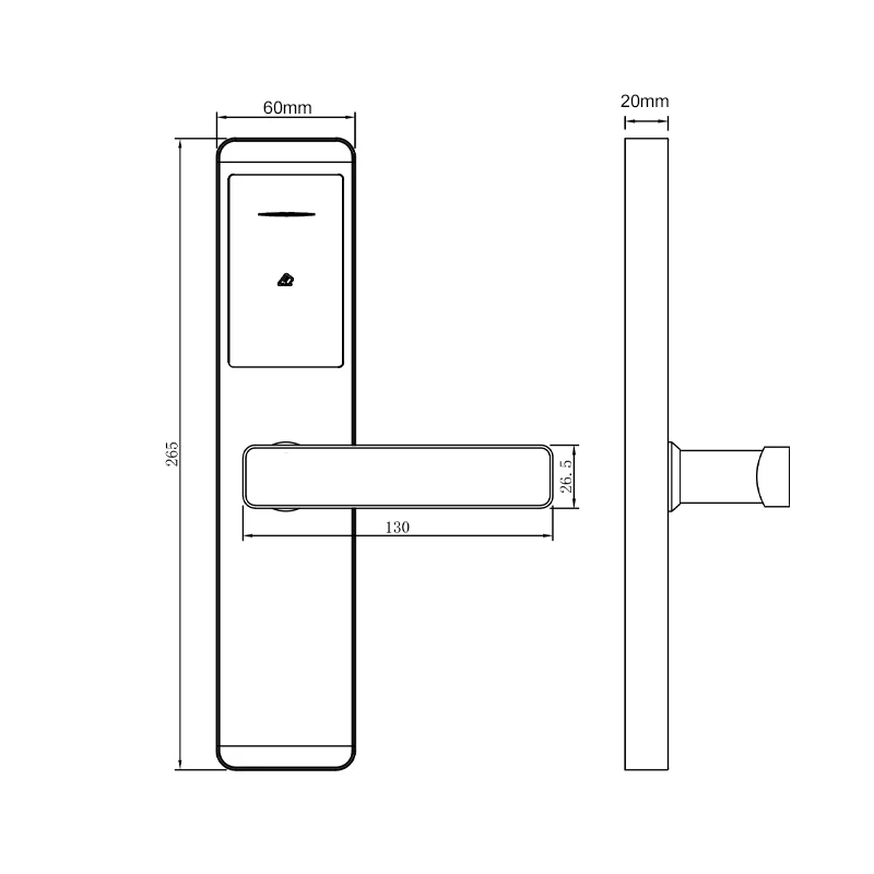 Stainless Steel Smart Hotel Door Lock System For Hotel & Apartment with Mechanical key