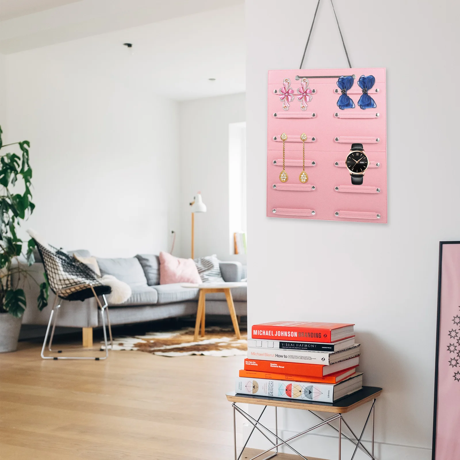 

Felt Hairband Hanging Organizer Unique Design Bow Holder Headband Storage Pouch Easy Install Home Decoration Gift