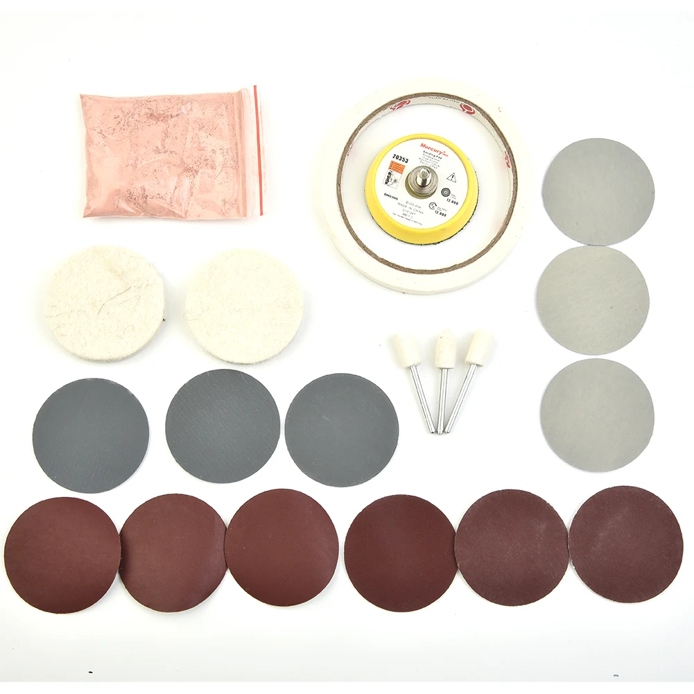 High Quality Useful Polishing Pad Glass Brand New Cleaning Kit Masking Tape Removal Sanding Paper Sanding paper