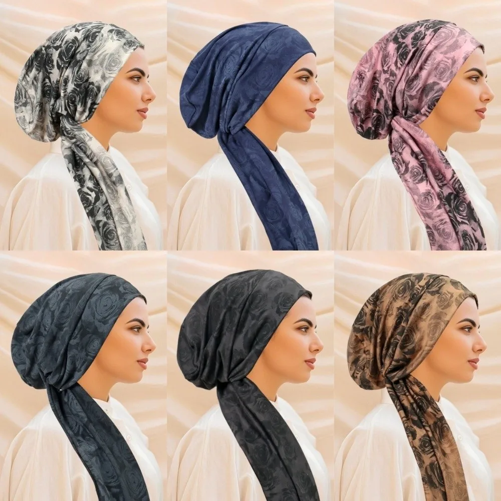 Fashion Print Pre-Tied Headwear Pre-Tied Design Soft Fabric Chemo Cap Turban Adjustable Fit Breathable Material