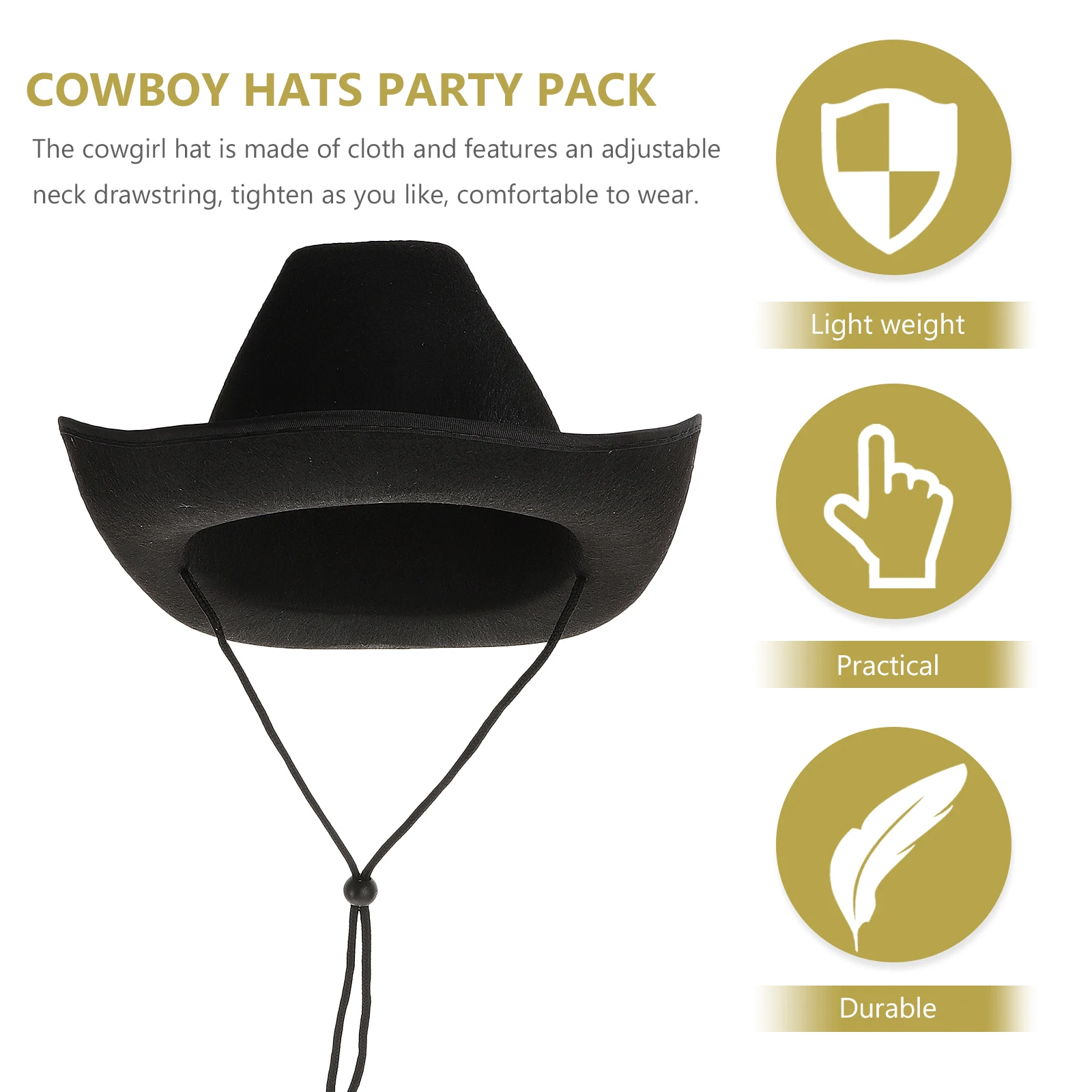 

Cowboy Hat For Men Women Fashion Western Party Beach Sun Hat Costume Accessory Adjustable Drawstring Wide Brim Dress Up Props