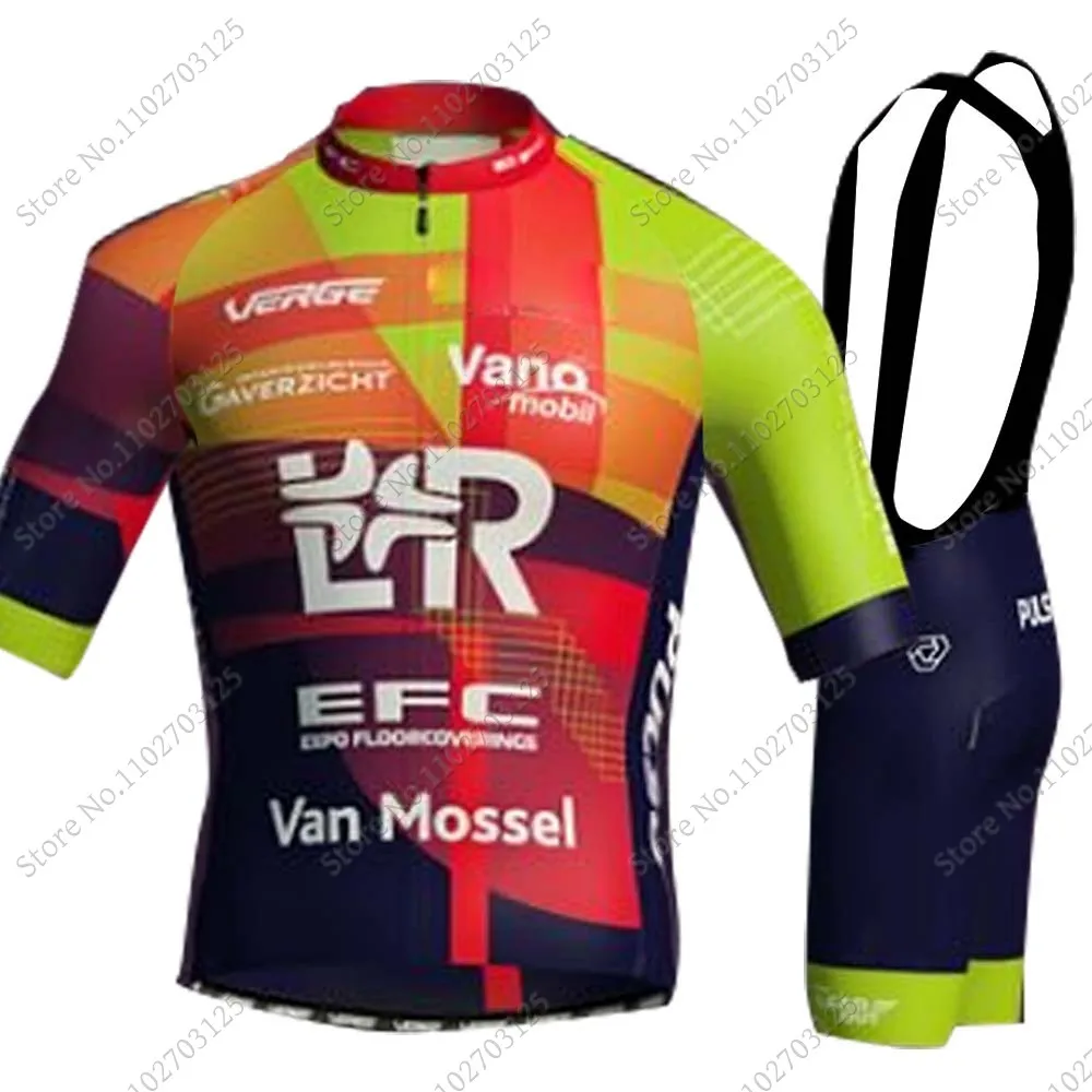 2024 EFC L&R Van Mossel Team Cycling Jersey Set Belgium Cycling Clothing Bicycle Shirt Road Bike Suit MTB Ropa Maillot