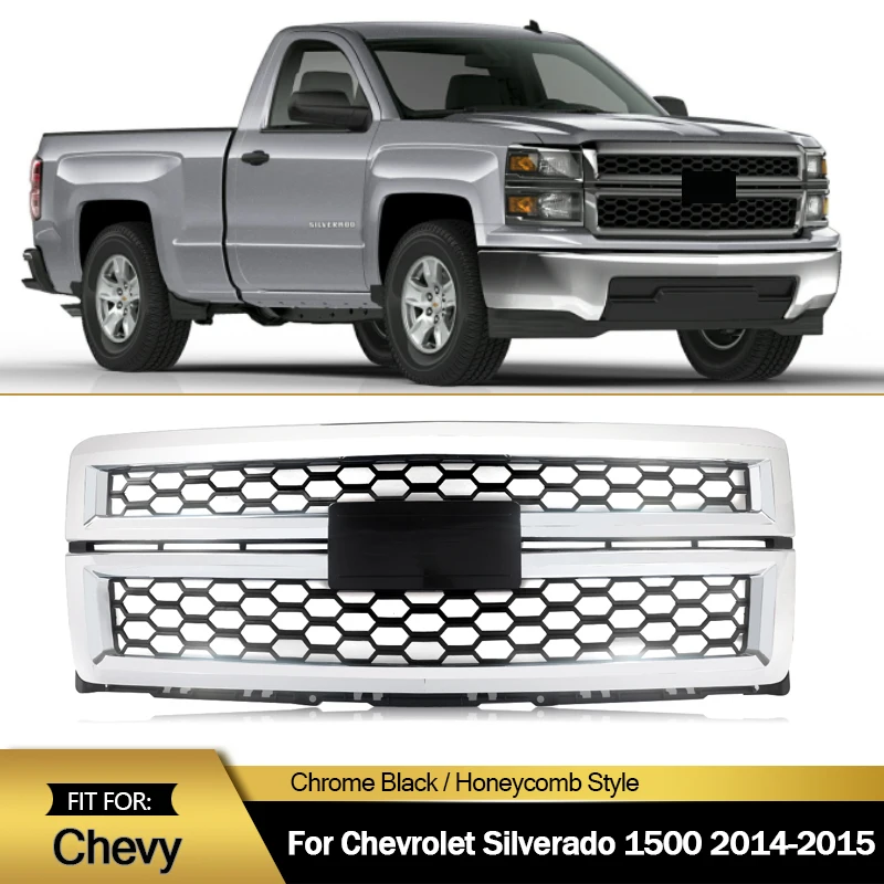 MAGICKIT 1x Front Bumper Grille For 2014-2015 Chevrolet Silverado 1500 model car accesories