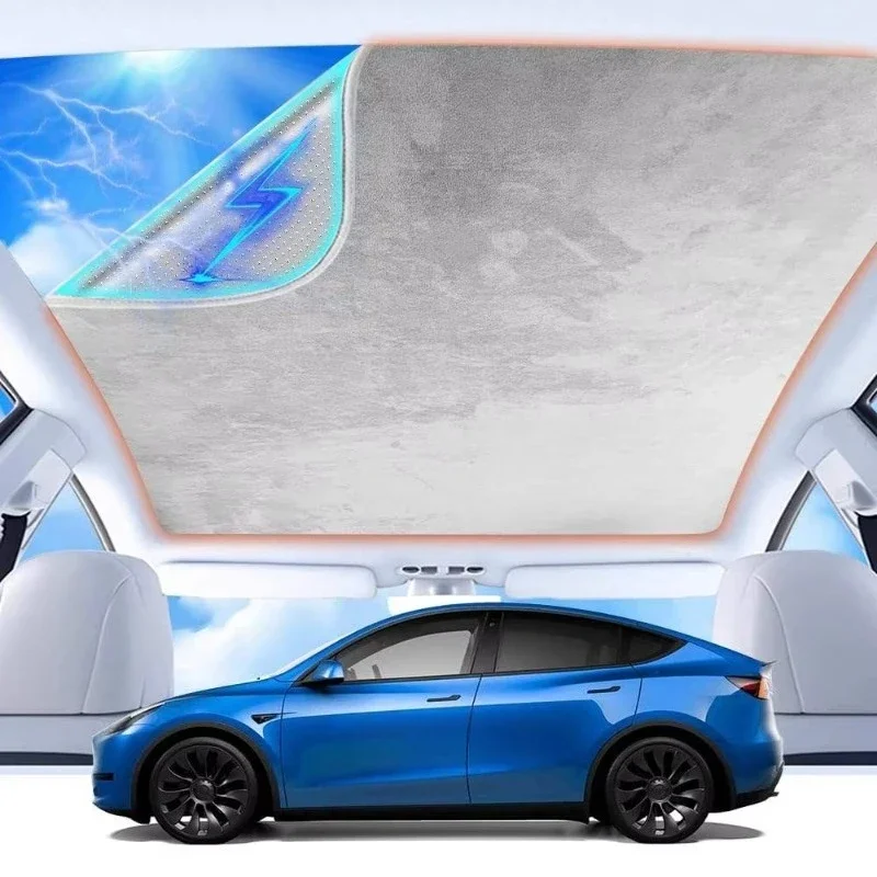 

Foldable thermal insulation electrostatic adsorption sunshade roof cover