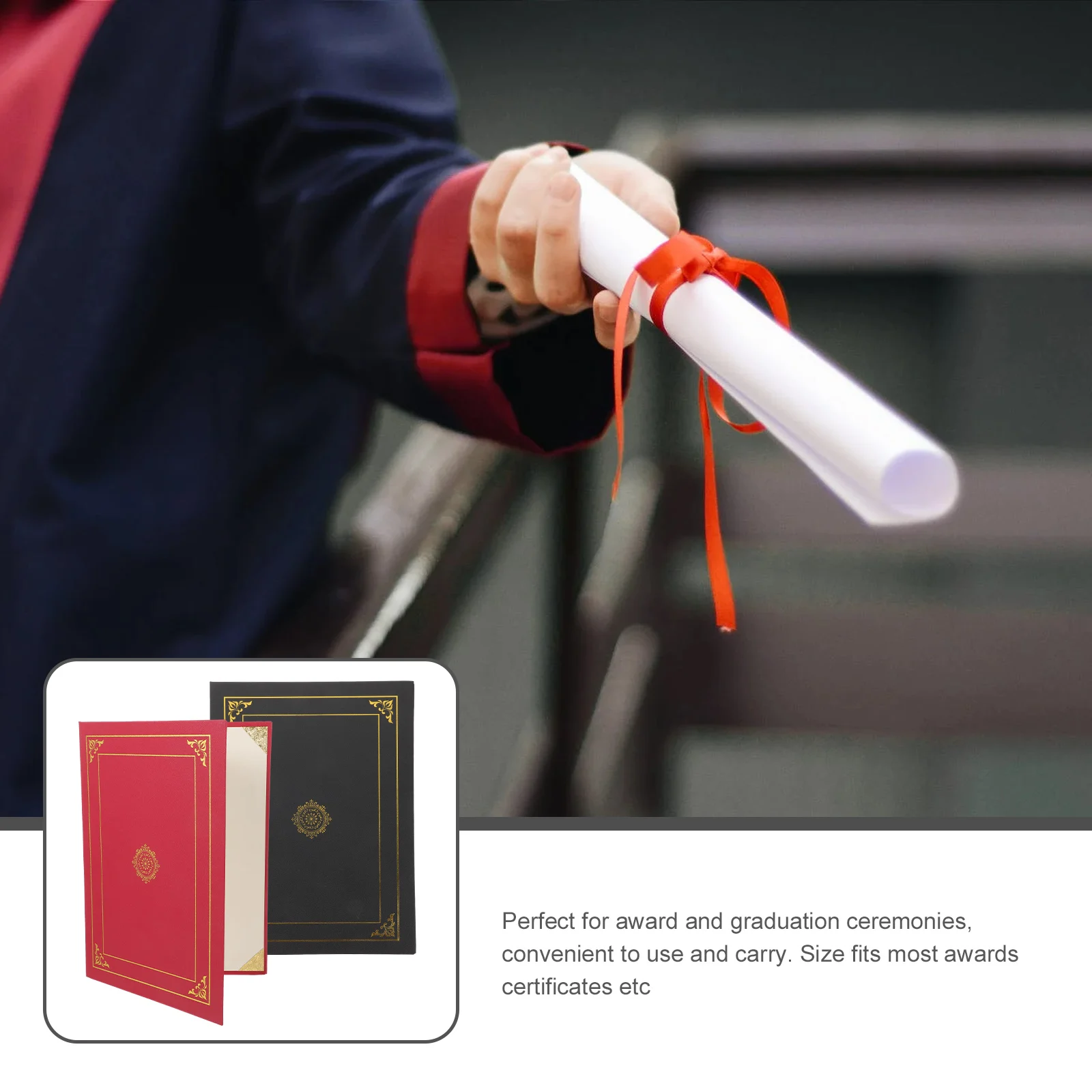 

2pcs Certificate Cover Paper Protective Award Folder Document Holder Diploma Size A4 Classic Design Durability Storage Solution