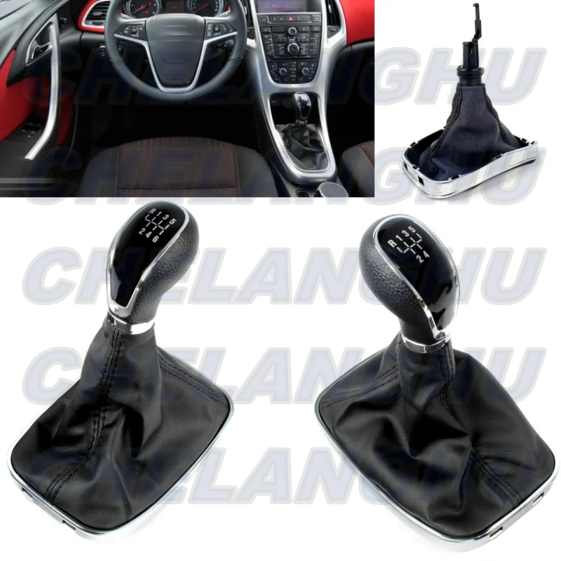 For Opel Astra 5 Doors 2009 2010 2011 2012 2013 2014 2015 5 /6 speed gear shift knob+Pu Leather Boot Car accessories