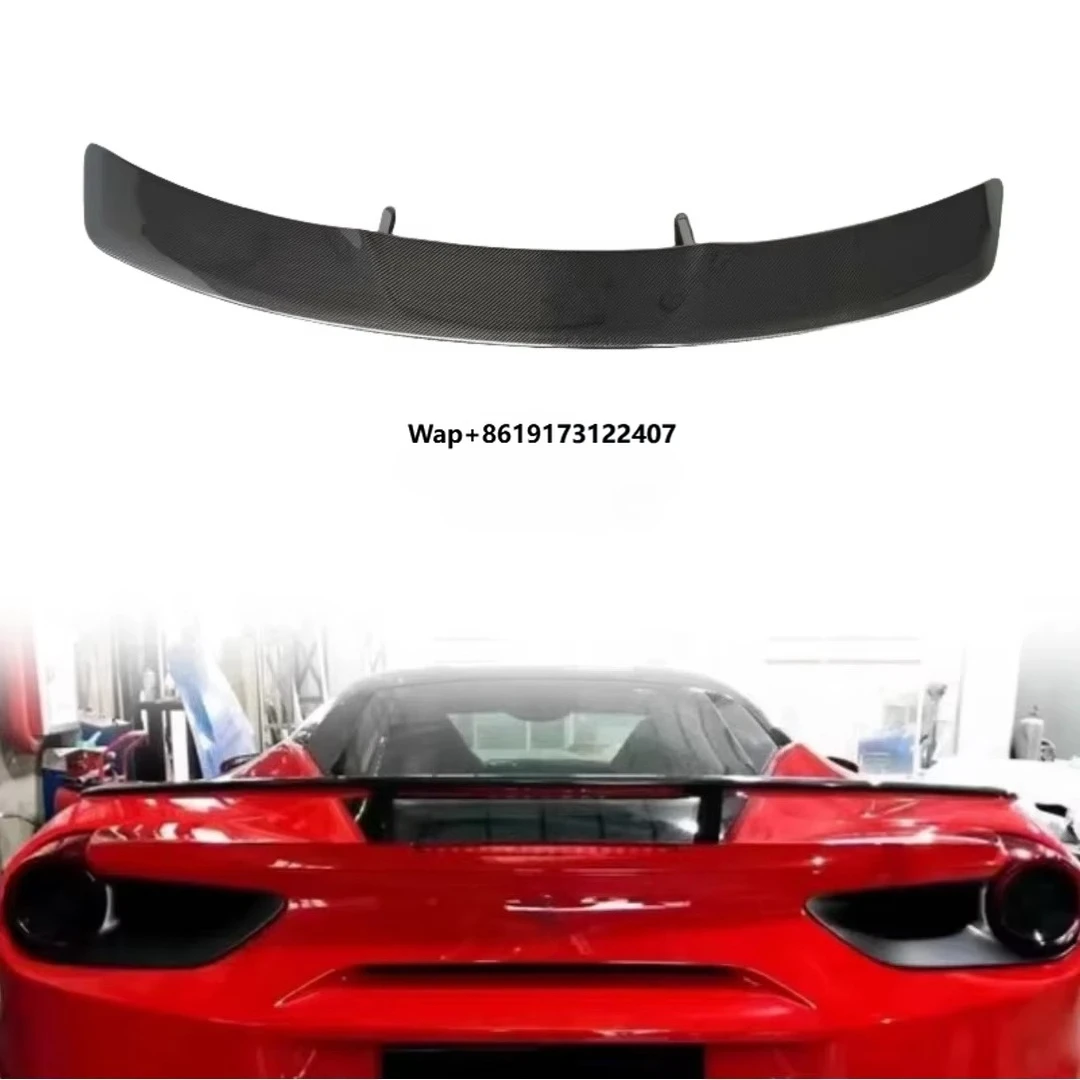 

Для Ferrari 488 GTB: Модифицированный спойлер N-стиля из карбона, спойлер на багажник, заднее антикрыло, аксессуары для авто, оптом