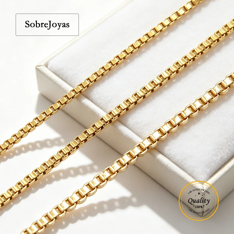 Box Chain 14K Gold Filled Chain 0.85/0.75/1.0MM Chain Unfinished Necklace Gold jewelry Minimalist Gold Filled Chain DIY Jewelry