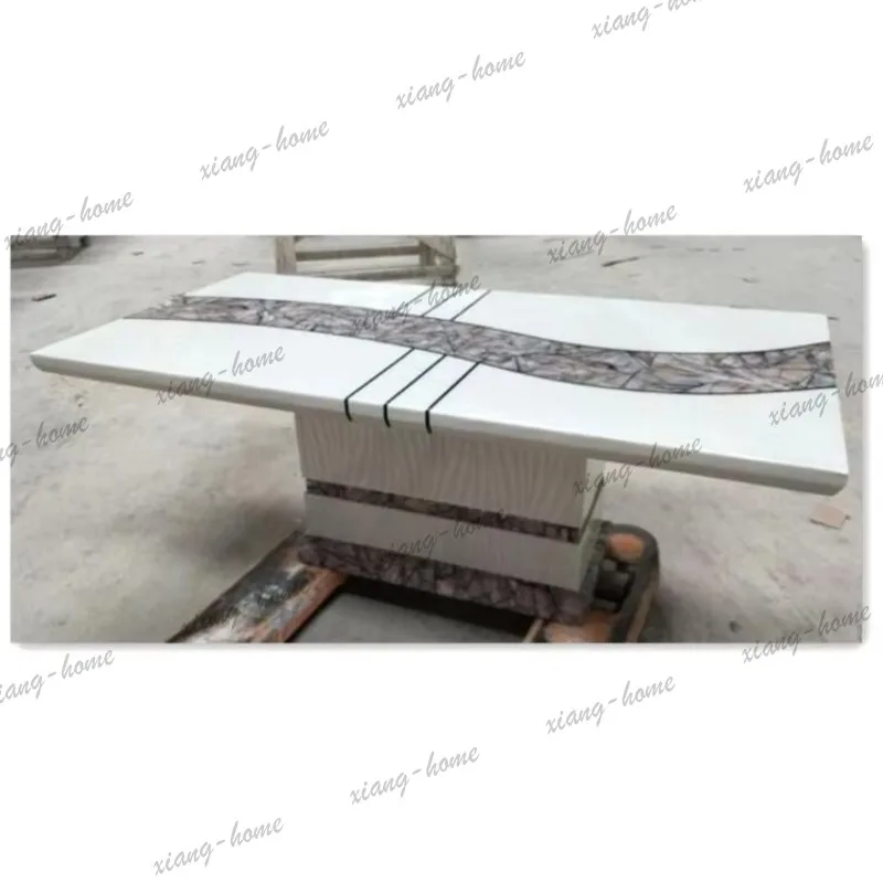 YJ Vintage Designer Dining Tables White Minimalist Sintered Stone Dining Room Table Luxury Modern Mesa Comedor Furniture Home