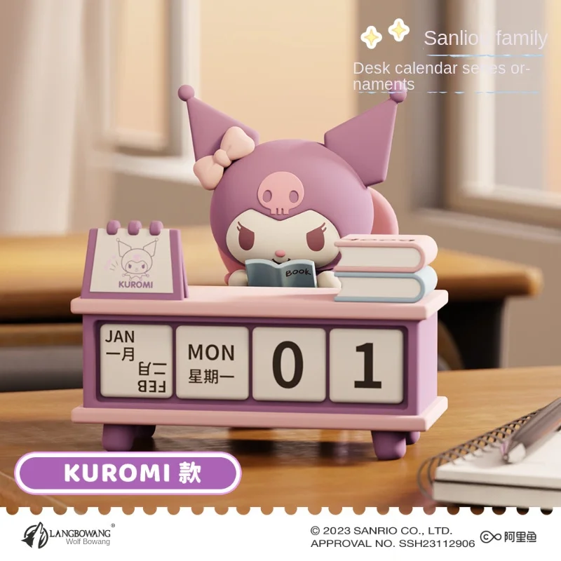 Kawaii Sanrio hello kitty anime figure my melody Class desktop calendar ornament My Melody peripheral doll car gift children's t