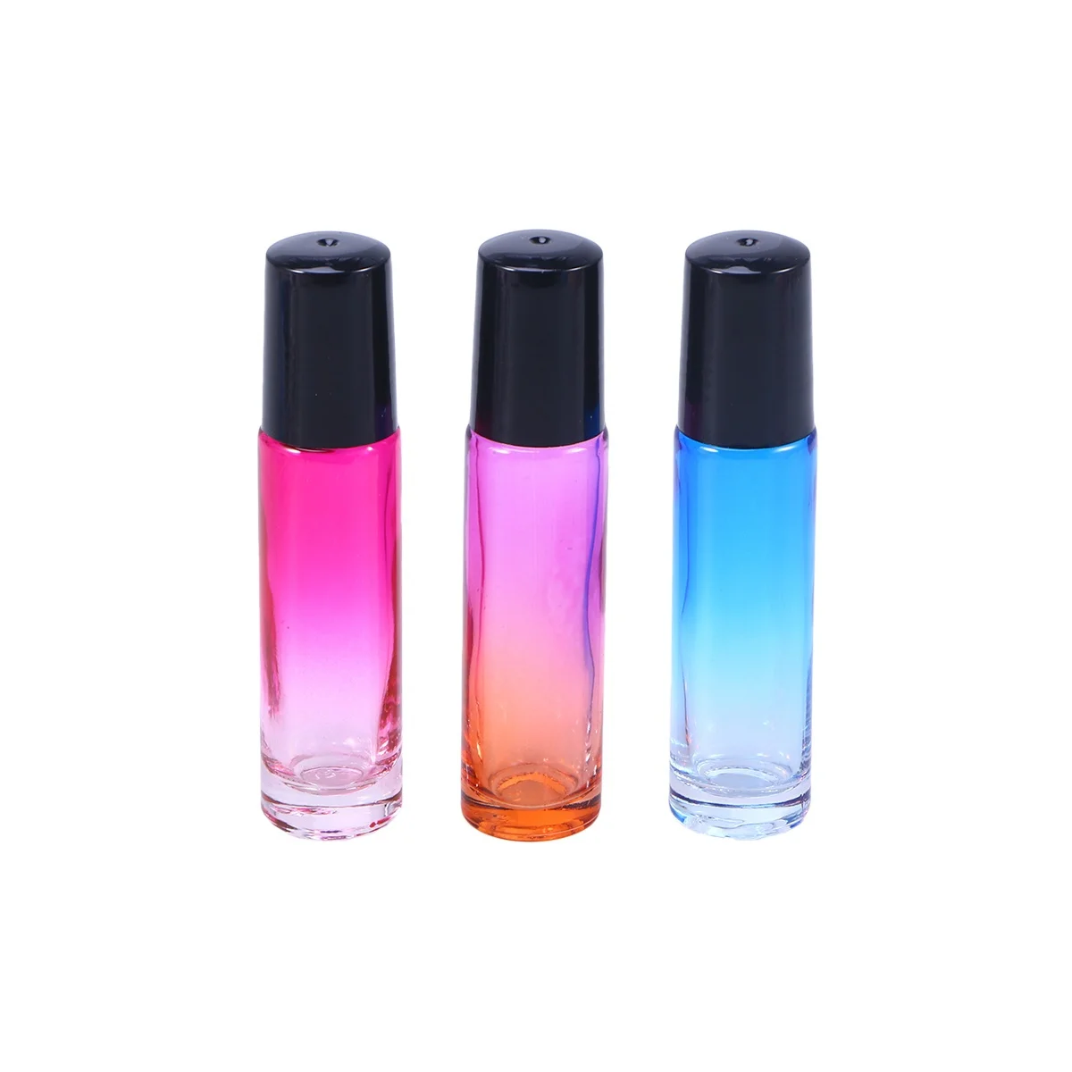 

15Pcs Gradient Glass Roller Bottles 10ml Colorful Aromatherapy Perfume Essential Oil Roll on Bottles for Travel Home