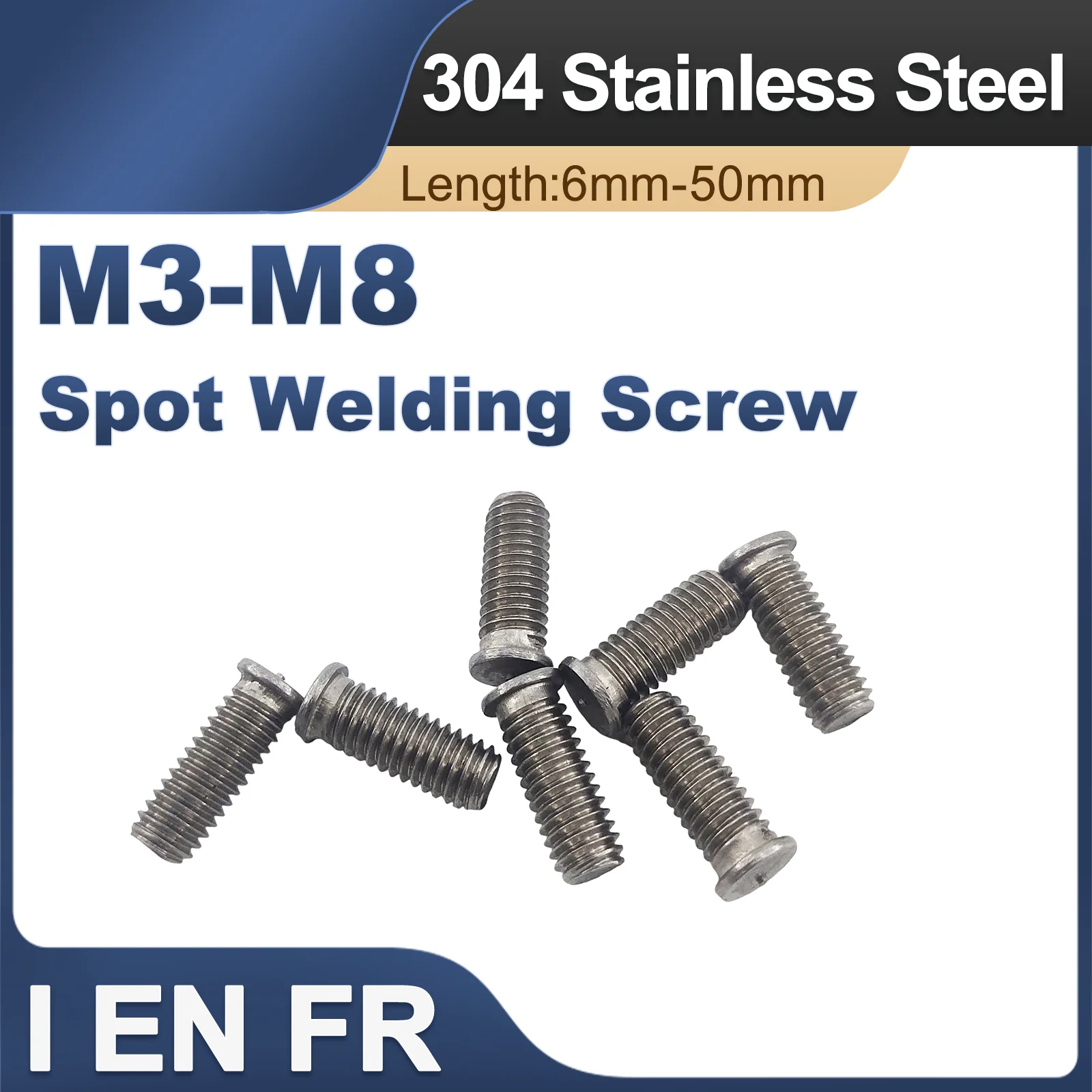 Bulk Pack 2/5/10/20Pcs M3-M8 Spot Welding Screw Nails 304 Stainless Steel Solder Bolt Studs for Capacitor Discharge