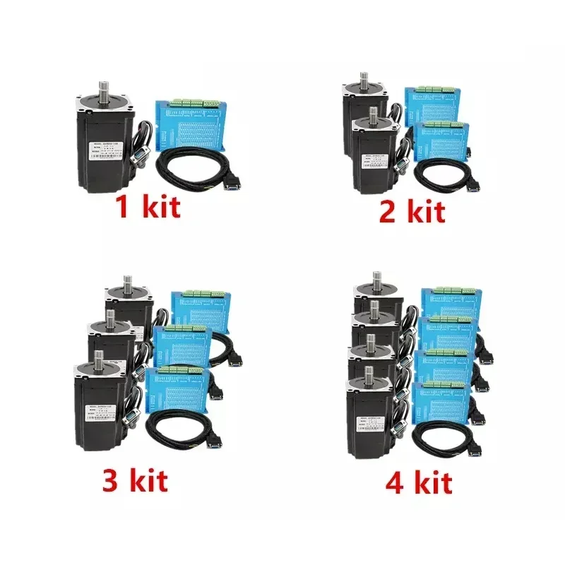 4 Axis Nema34 Closed Loop Nema 34 Stepper 4.5N 8.5N 12N Motor+HBS860H Servo Driver Dc