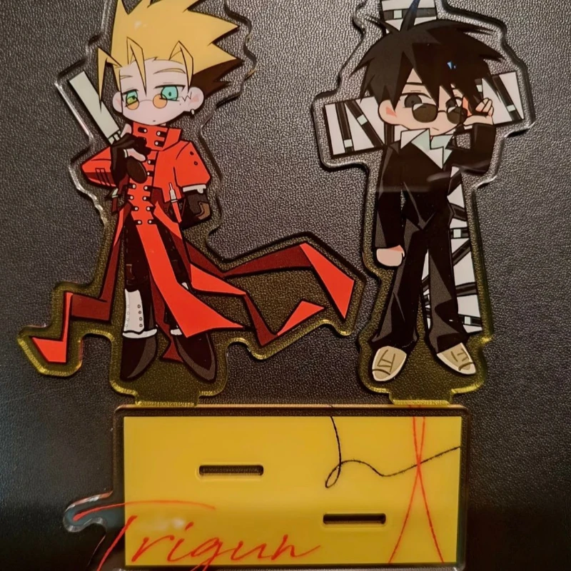 Anime Trigun Vash the Stampede Nicholas D Wolfwood Cosplay Standing Plate Acrylic Figure Stand Desktop Decoration Ornament Prop