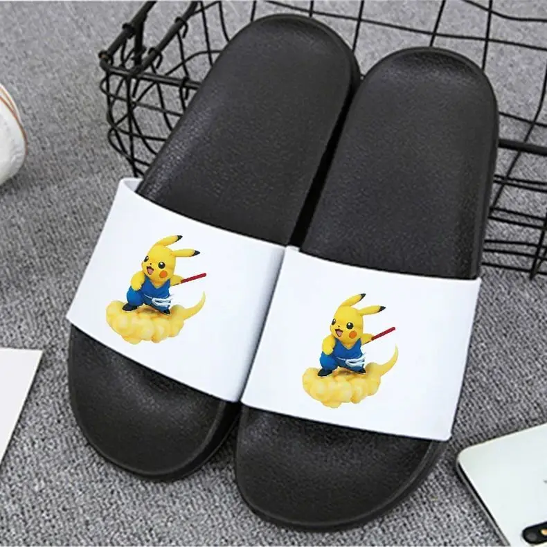 

Новые летние шлепанцы-слайды Pikachu для подростков: модные, нескользящие, с мультяшным аниме-дизайном, для пляжа и отдыха