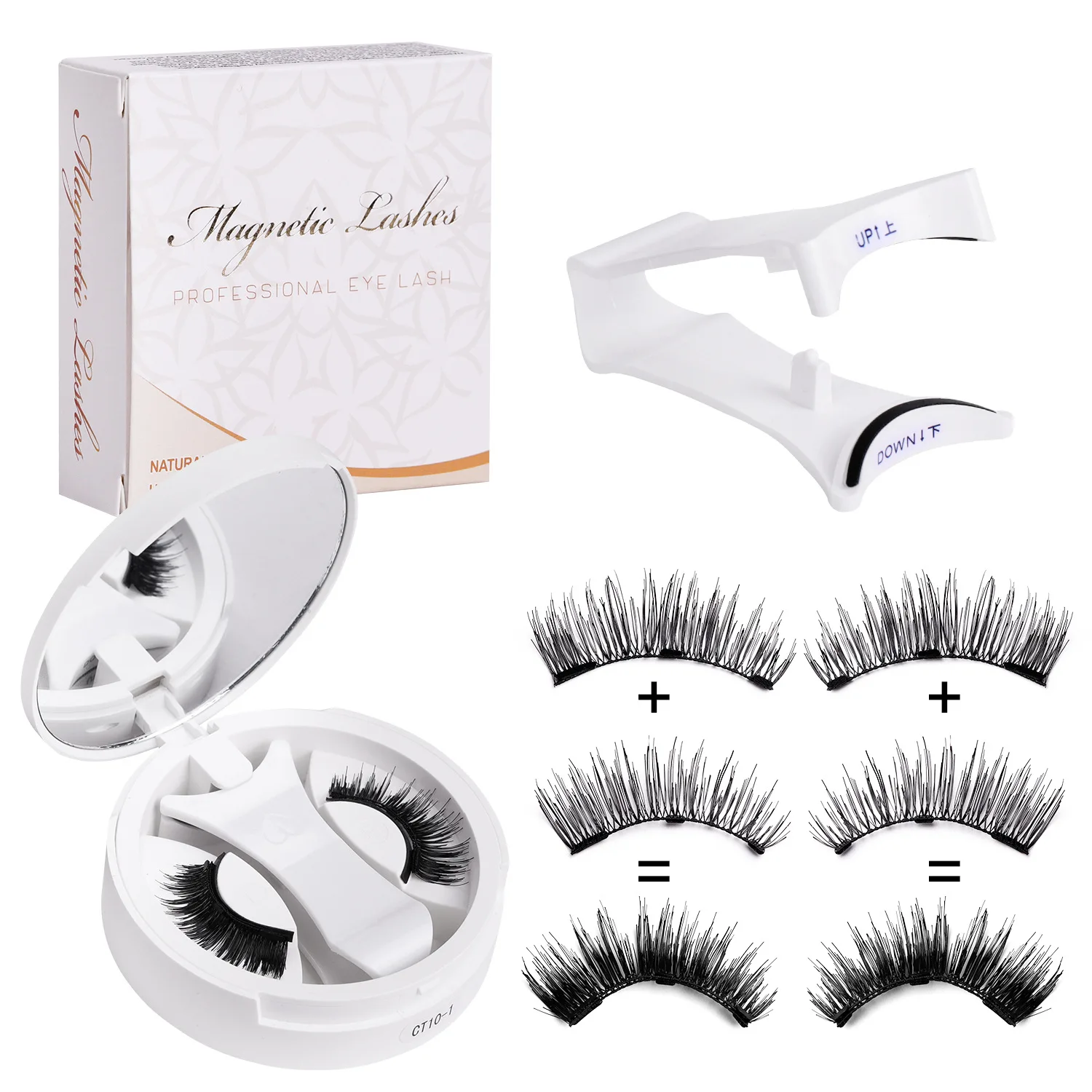 Magnetic Eyelashes Set Reusable Easy to use Eyelash Extension Tools Natural Curler False Eyelashes With Magnetic Tweezers