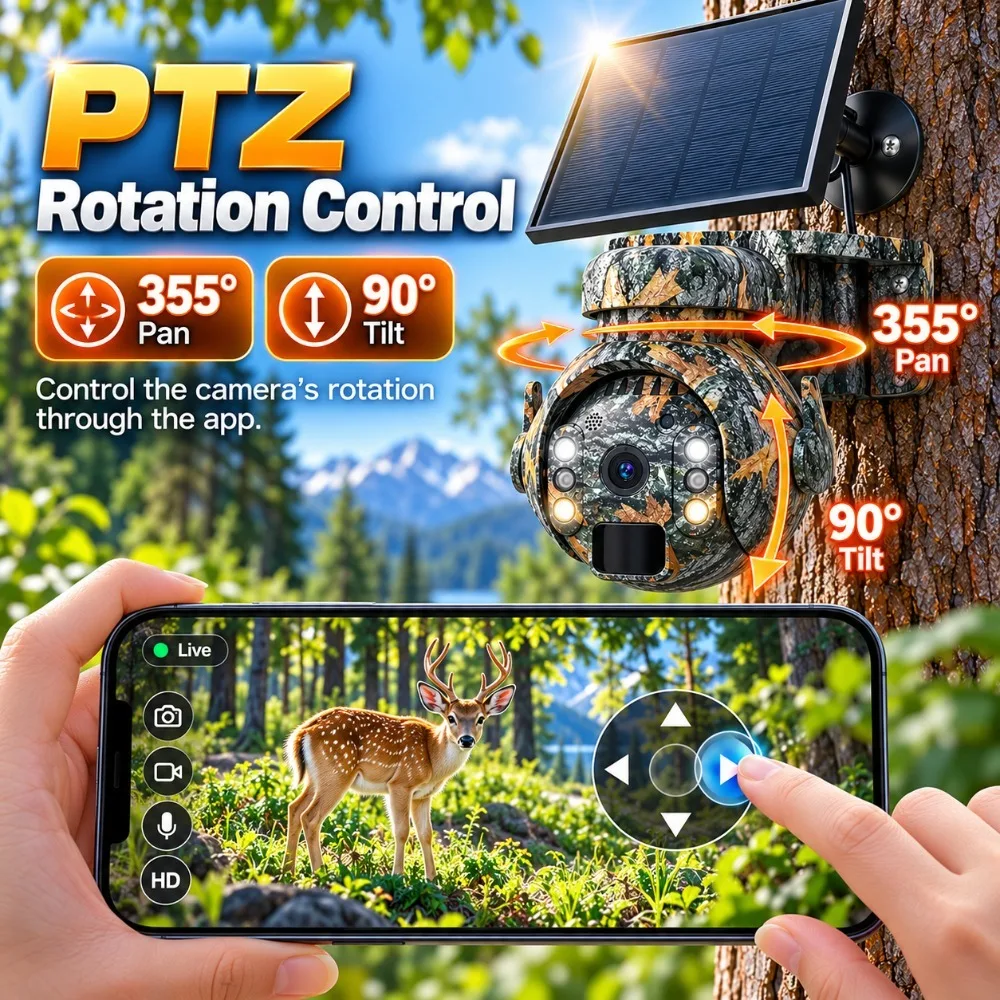 3MP 4G Solar Camera Outdoor WIFI Security Wildlife Hunting Trail CCTV Infrared Night Vision Motion Activated Protection Cameras