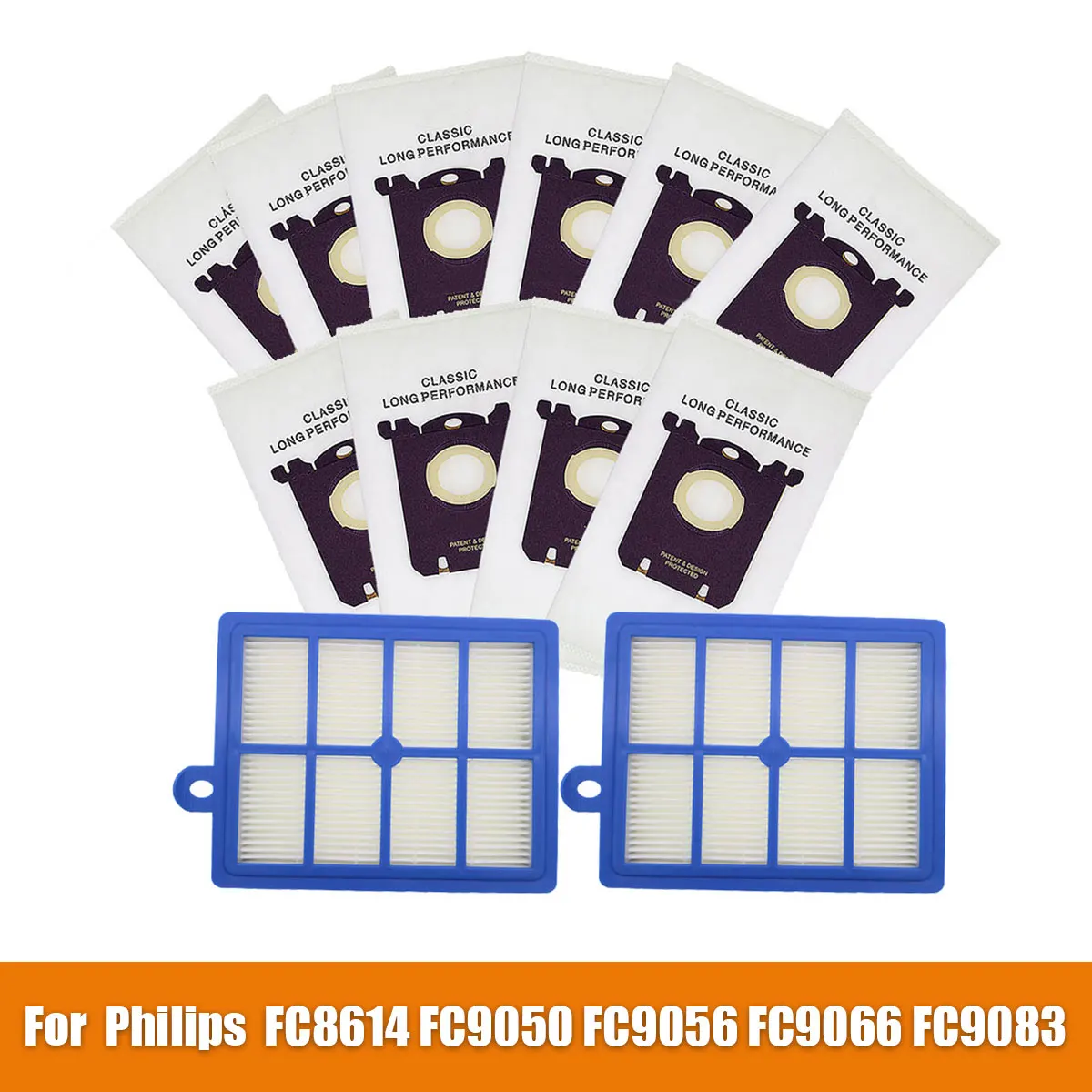 Reemplazo del bolsa de polvo con filtro Hepa para aspiradora Electrolux S-BAG con bolsa Philips FC8614 FC9050 FC9056 FC9066 FC9083 AEG
