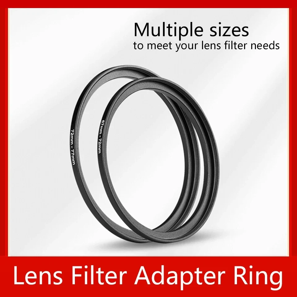 Camera Filter Adapter Ring Lens Converter Step Up Ring 37-49mm 49-52mm 52-55mm 55-58mm 58-62mm 62-67mm 67-72mm 72-77mm 77-82mm