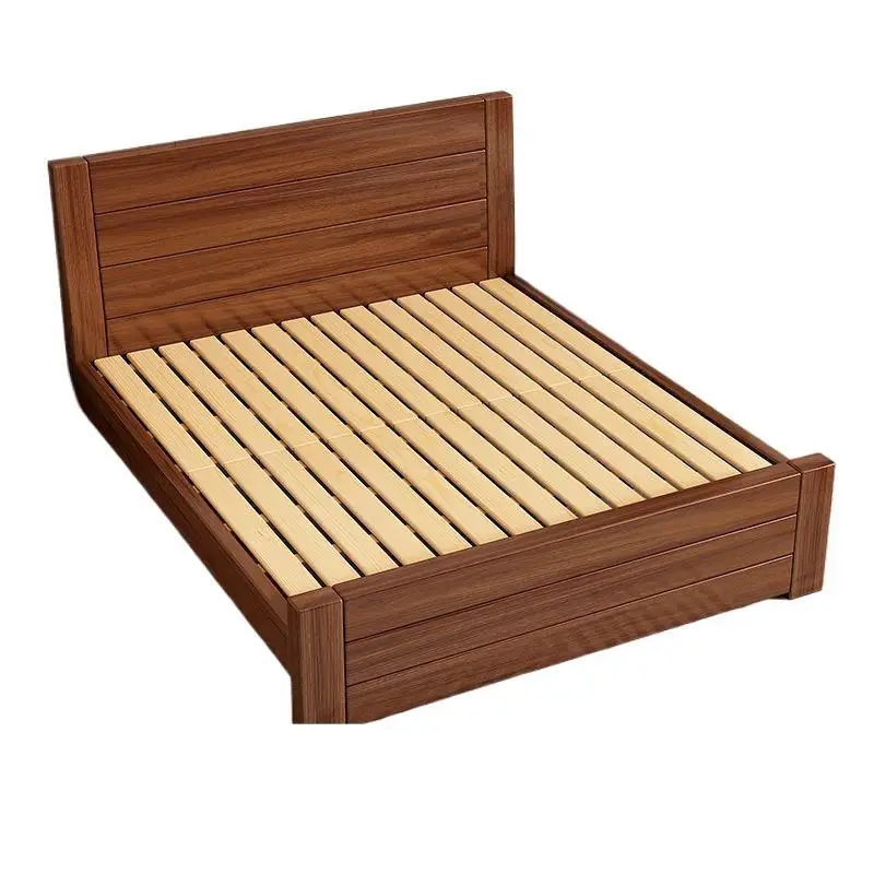 Economical new Chinese-style solid wood bed 1.5m double bed 1.8m thickened single 1-meter bed frame clearance small apartment