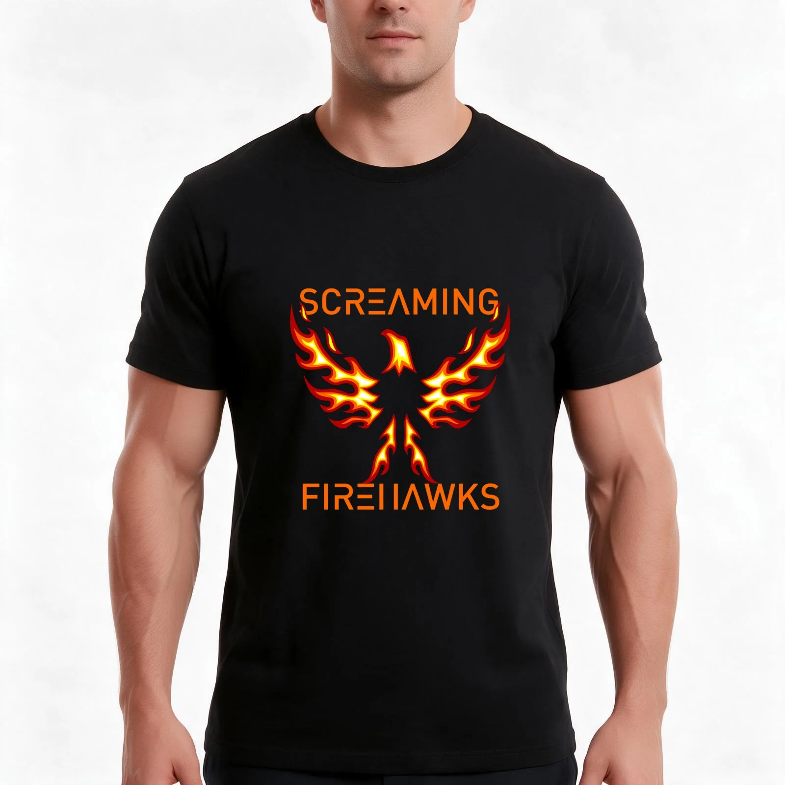 Minimalist Screaming Firehawks For The Expanse T-Shirt, Summer Casual Cotton Tee, Oversized Streetwear Tops, Unisex Men Women